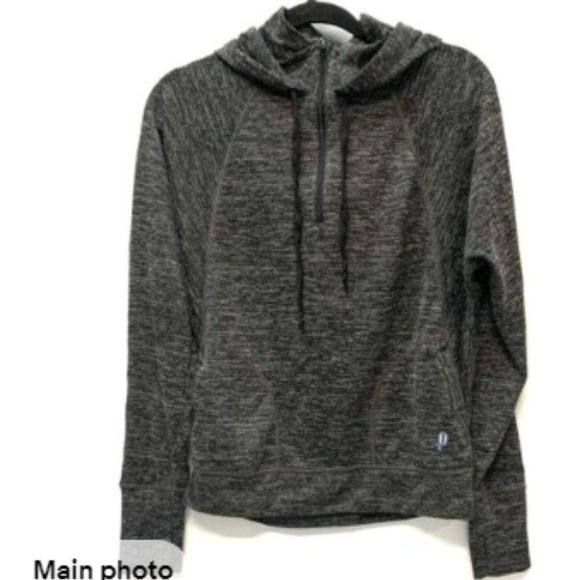 Penn Womens Sweatshirt Gray Activewear hooded pockets 1/4 zip Size Meduim - Picture 1 of 4